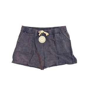 UMGEE USA Women's Purple Denim Look Elastic Waist Drawstring Shorts Size 1XL New